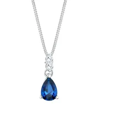 Elli Halskette Tropfen Saphirblau Zirkonia Silber 45 Damen 