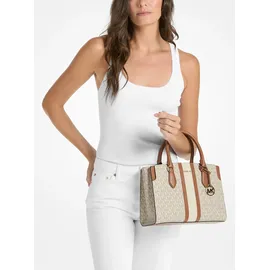 Michael Kors Becca Medium Henkeltasche Kunstleder Beige/Weiß
