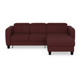 sit&more Ecksofa SIT & MORE "Belluci L-Form", lila (chianti), B:247cm H:85cm T:170cm, Sofas, Ecksofa, inklusive Federkern, wahlweise mit Bettfunktion und Bettkasten