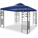 WASSERDICHTER Pavillon TOSKANA 3x3m Metall inkl. Dach Festzelt wasserfest Partyzelt (Blau)