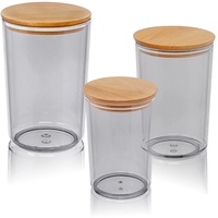 Lashuma Vorratsbehälter mit Deckel luftdicht, 3x Kaffee Dosen Kunststoff, runde Küchenbehälter Transparent Anthrazit