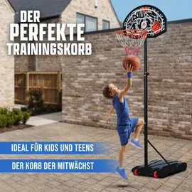 Apollo Basketballkorb Outdoor Set mit Ständer und Rollen inkl. Ball - Pumpe - Graffiti