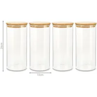 Schramm Schramm® 4 Stück Vorratsgläser Set mit Bambus Deckel