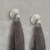 Schöner Wohnen SCHÖNER WOHNEN-KOLLEKTION, Haken, Wandhaken, Badhaken aus rostfreiem Edelstahl, in matt für Handtücher und Bad-Utensilien einfache Montage ohne Bohren