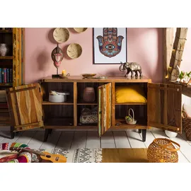 MASSIVMOEBEL24.DE Sideboard 150 x 86 x 45 cm Mehrfarbig
