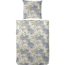 Primera Feinbiber-Bettwäsche Blumen Braun 135 x 200 cm + 80 x 80 cm