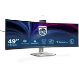 Philips 49B2U6903CH 49 Zoll DQHD Curved Monitor, Webcam, Mikrofon, RJ45, höhenverstellbar (5120x1440, - 100Hz - Thunderbolt 4, - 100W PD