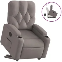 vidaXL Relaxsessel, mit Aufstehhilfe Taupe Stoff