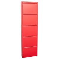 ebuy24 Schuhschrank Pisa Schuhschrank mit 5 Klappen/Türen in Metall ro rot