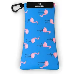 Sunnysoc FLAMINGO Etui Brille Sonnenbrille Handy Tasche Schutzhülle Beutel Sack BLAU|rosa No Size