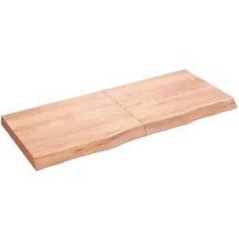 vidaXL Waschtischplatte Hellbraun 120x50x(2-6) cm Massivholz Behandelt