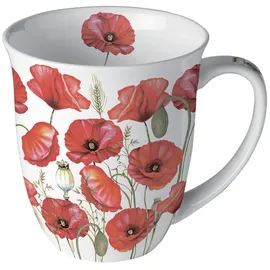 Ambiente Home Teetasse 0,4 l Weiß/Rot