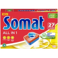 Somat All in 1 Spülmaschinen Tabs (27 Tabs), Geschirrspül Tabs für strahlende Sauberkeit auch bei niedrigen Temperaturen, kraftvoll gegen Eingetrocknetes