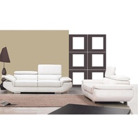 JVmoebel Sofa Weiße Luxus Möbel Sofagarnitur Couch Sofa Polster 3+2 Ledersofa, Made in Europe weiß