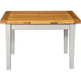 Massivholz tische 120x80x80 cm, Esstisch landhausstil, Esstisch ausziehbar massiv, Holz/Grau - Braun/Grau