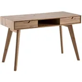 KADIMA DESIGN Schreibtisch mit 2 Schubladen Skandinavisch 120x55x77 cm MDF mit Eichen-Beinen Eichenoptik Staufach | Ergonomisch Kadima Design