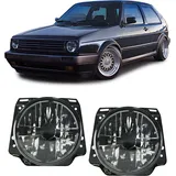 Tenzo-R Klarglas Scheinwerfer mit Fadenkreuz Schwarz Smoke für VW Golf 2 83-91