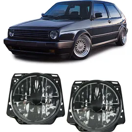 Tenzo-R Klarglas Scheinwerfer mit Fadenkreuz Schwarz Smoke für VW Golf 2 83-91