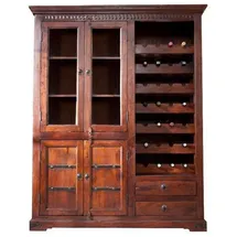 Massivmoebel24 Weinschrank 144 x 47 x 180 cm Braun