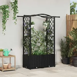 vidaXL Hochbeet mit Rankgitter und Dach 125 x 40 x 138 cm Schwarz