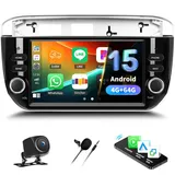 4G+64G GOHHDL Android Autoradio für FIAT Punto 2012-2015 mit Carplay Android Auto Navi, 7 Zoll Bildschirm Autoradio 2Din mit GPS Navi WiFi Bluetooth Bluetooth FM/RDS SWC Rückfahrkamera&MIC