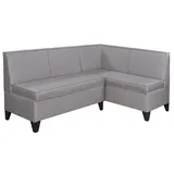 RODNIK Eckbank Look in grau, Sitzbank, Polsterbank mit Stauraum, Truhenbank 167x120 cm (kurzer Schenkel rechts)