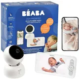 BÉABA, Babyphone Video 2 in 1, Display und spezielle Handy-App, HD-Kamera, 360° drehbar, Nachtsicht, Walkie Talkie, Schlaflieder, Temperatur- und Feuchtigkeitskontrolle, Zen Premium