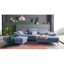 Polsterhocker SIT & MORE "Scorpio", blau, B:138cm H:46cm T:71cm, Hocker, inklusive Federkern