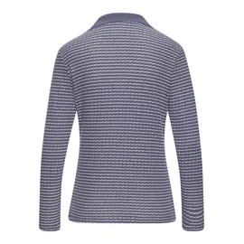 VIVANCE Langarm-Poloshirt Blau 32/34