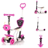 Lorelli Scooter Smart Plus 5 in 1 verstellbar PU Räder leuchten ABEC-7 Lager rosa Blumen