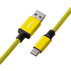 CableMod Pro Coiled Keyboard Cable USB-C zu USB Kabel 1,5 m USB A USB C Gelb