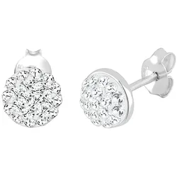 Elli Kugel Kristalle Funkelnd 925 Silber Ohrringe   Damen