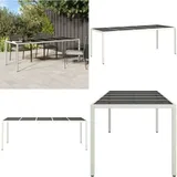Vidaxl - Gartentisch Weiß 250x100x75 cm Poly Rattan und Hartglas - Gartentisch - Esstisch Außen - Terrassenmöbel - Outdoor Möbel - Polyrattan Tisch