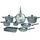Tognana Phaetra Style Topf-Set 12-tlg. 4 x Topf + 3 x Pfanne + 4 x Deckel + 1 x Lasagneform