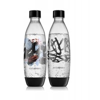 SodaStream Flasche Fuse Bürste Design 2 x 1L | Spülmaschinengeeignet, Ersatzflaschen, Wassersprudler mit PET-Flaschen