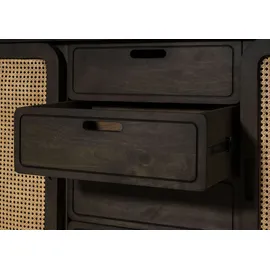 MASSIVMOEBEL24.DE Highboard Mango 150x40x160 dunkelgrau lackiert VALENCIA #211