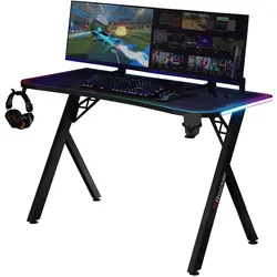 X Rocker Lumio XL RGB Gaming Schreibtisch mit RGB-Beleuchtung & Mousepad