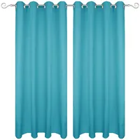Bestgoodies Dekoschal Ellen Ösen Blickdicht 2er Pack - 140x245 cm x 245 cm Türkis