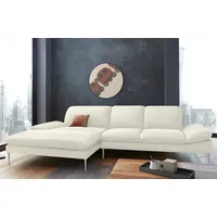 W.SCHILLIG Ecksofa enjoy&MORE, Designsofa, bequem, zeitlos und elegant, L-Form, mit Sitztiefenverstellung, Füße silber matt, Breite 340 cm weiß