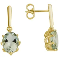 FIRETTI Ohrstecker Oval Gelbgold 375 mit Amethyst grün