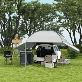 Outsunny Holzkohlegrill Grillwagen schwarz