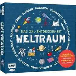 EDITION MICHAEL FISCHER 93408 Das XXL-Entdecker-Set – Weltraum: Mit 10 Modellen zum Selberbauen, Sachbuch, Experimenten und cooler Rakete