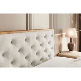 altdecor Boxspringbett 180 x 200 cm H3 Beige/Weiß
