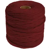 DéVa Makramee Garn - 5mm x 100m Länge - Makramee Band aus 100% Baumwolle bordeaux