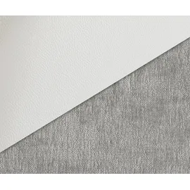 DeLife Polsterstuhl Zoa-Flex, Fußkreuz Weiß Materialmix Echtleder Weiß-Silbergrau 360° drehbar Wippf grau|silberfarben 62 cm x 92 cm x 65 cm