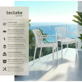 Tectake Gartenstuhl 56 x 70 x 55 cm weiß 4 St.
