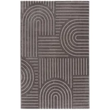 tesso living Kurzflor Teppich, Wohnzimmer, Boho Geometrisch - Grau, - 120cm x 160cm - Moderner Superweicher Teppich