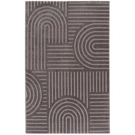 tesso living Kurzflor Teppich, Wohnzimmer, Boho Geometrisch - Grau, - 120cm x 160cm - Moderner Superweicher Teppich