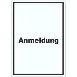 Anmeldung Aufkleber mit Text Aufnahme hochkant A7 (74x105mm)