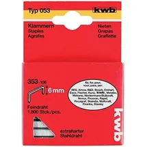 KWB Klammern, Typ Flachdraht, Stahl, C-Spitze, Stahldraht, 1800 Stk. 11,4 mm x 6 mm